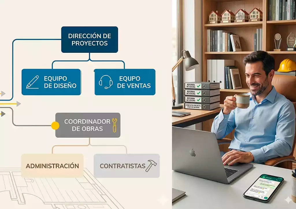 Proceso digital y parcialmente automatizado que optimiza los procesos de una empresa de reformas en españa