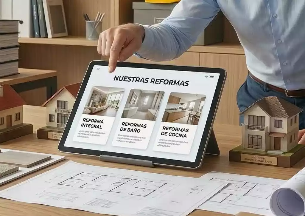 dueño de negocio de reformas seleccionando la reforma más atractiva para el